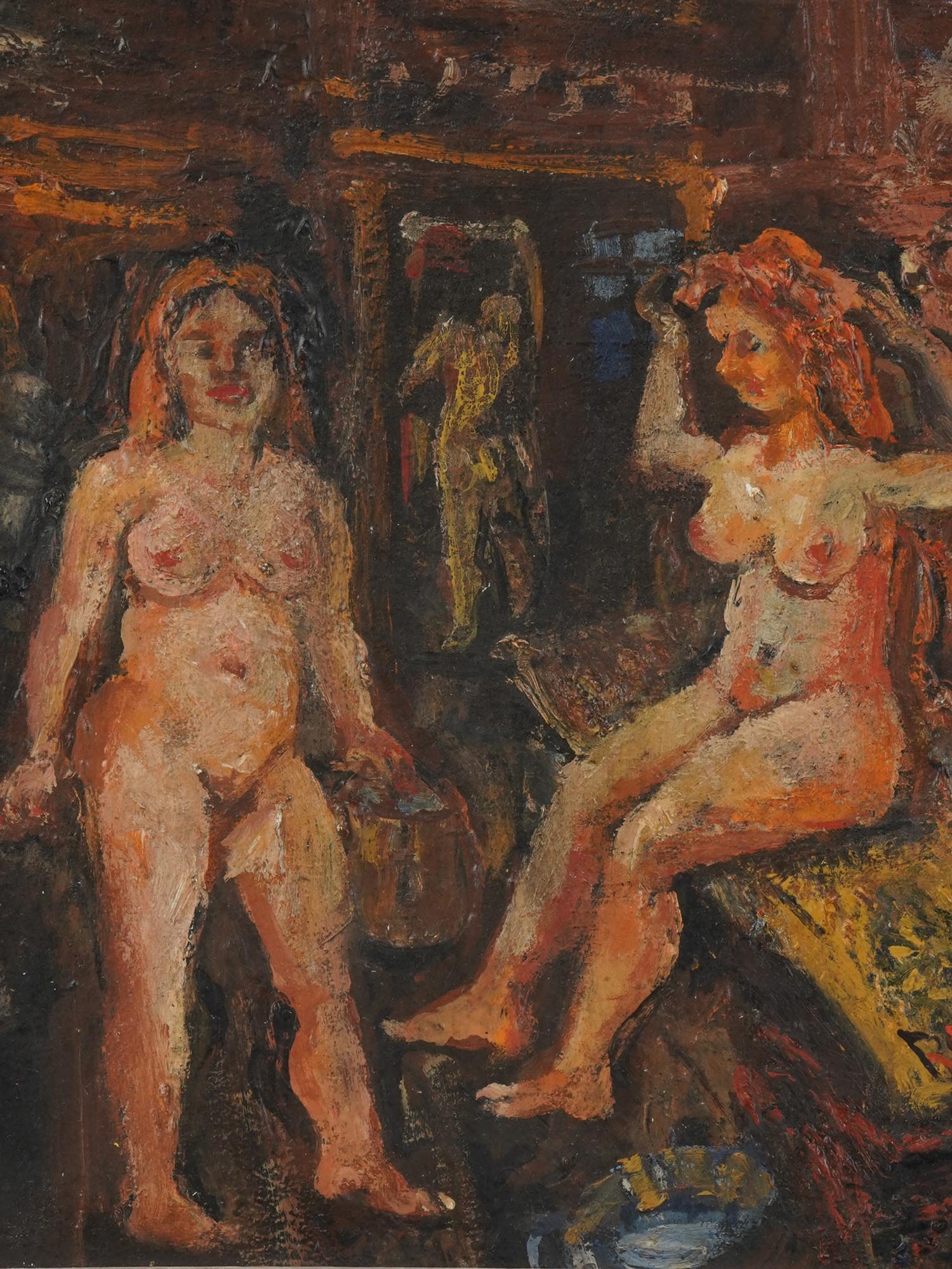 RUSSIAN FEMALE NUDE OIL PAINTING BY DAVID BURLIUK PIC-1